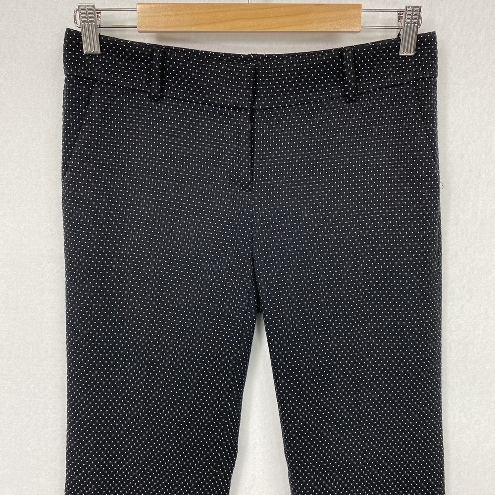 Ann Taylor Women 0 Ankle Pants Black Dotted Polka Dot Straight Career Retro